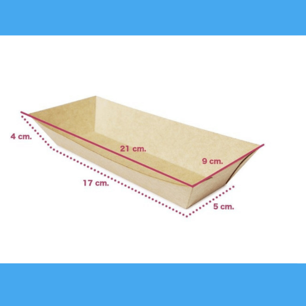 Biodegradable food tray for Hot Dogs made with 100% organic products